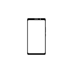 Realistic modern smartphone isolated on white background . Mock up phone with blank screen