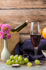 Ripe grapes and delicious wine