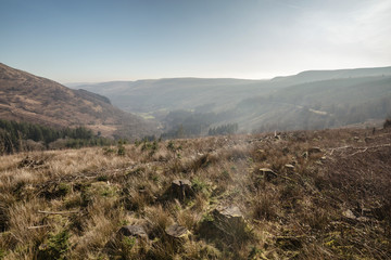 Brecon Beacon Valley in Morning Mist