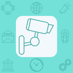 Fototapeta premium Security camera vector icon sign symbol