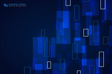 Abstract blue technology square pattern design cover background. illustration vector eps10