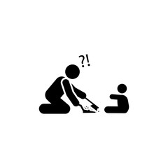 Baby, father, clean icon. Element of parent icon. Premium quality graphic design icon. Signs and symbols collection icon for websites, web design