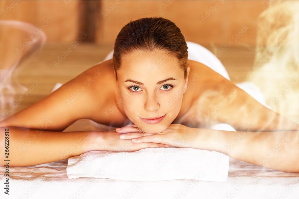 Canvas Prints young woman relaxing in spa