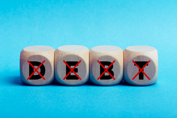 Wooden Blocks With No Debt Concept