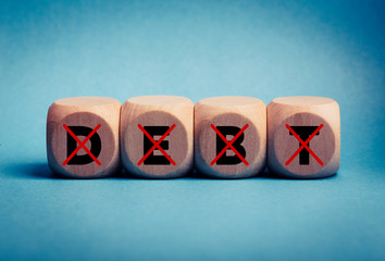 Wooden Blocks With No Debt Concept