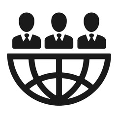 Global conference vector flat icon