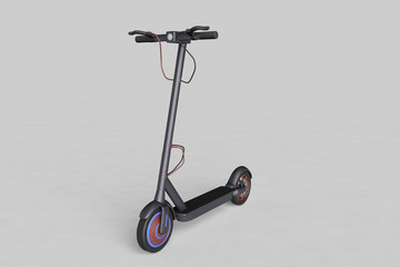 An electric scooter against an isolated background (3d rendering)
