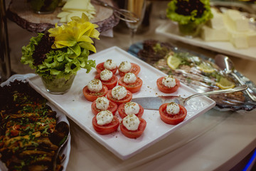 cheese snack with tomatoes, Caprese Salad