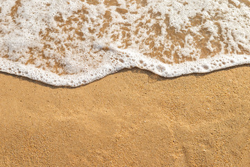 Summer beach background, natural concept, empty brown sand beach