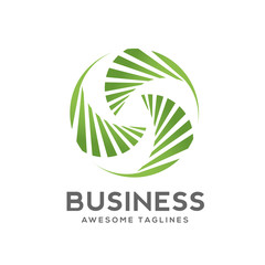 creative palm leaf swirl logo Corporate identity design element