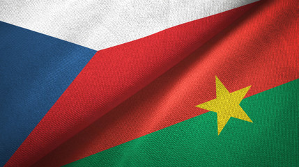 Czech Republic and Burkina Faso two flags textile cloth, fabric texture