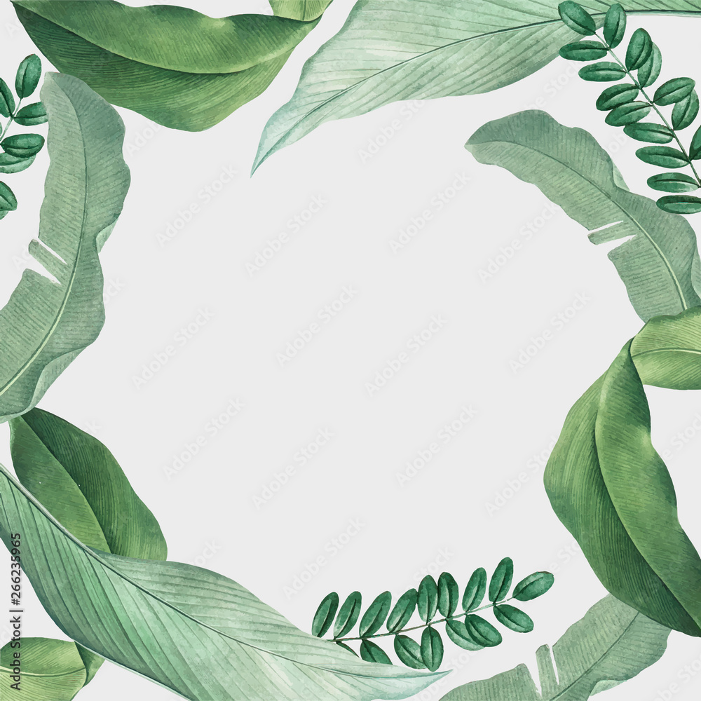 Sticker tropical leaves frame