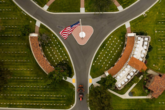 Los Angeles National Cemetery Aerial Photos LA Drone Santa Monica