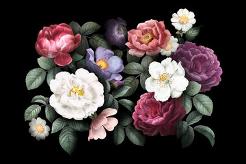Obrazy na Szkle  Romantyczny kwiatowy tło