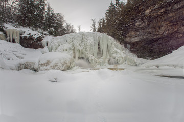 Fototapeta na wymiar Blackwater Falls frozen white