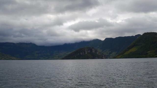 Aerial shot of lake of the Chicoas&eacute;n Dam of the Grijalva River, Sumidero Canyon, Chiapas Mexico