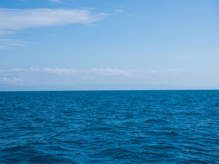 Fototapeta premium Landscape of sea horizon seascape under blue sky