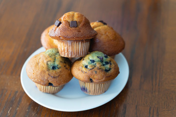 Tasty Home made muffins served and ready to eat