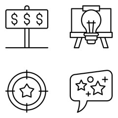 Advertising Vector Line Icon Set