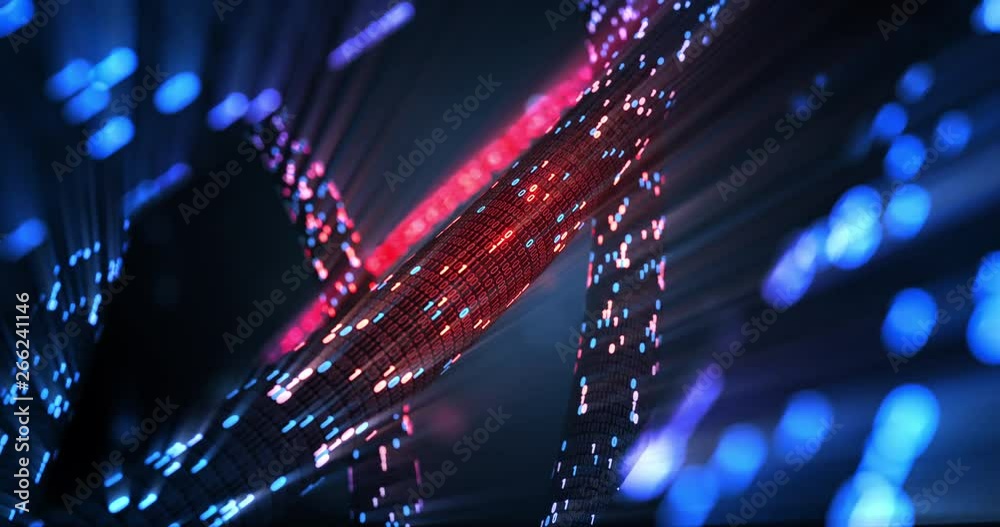 Poster hacking red and blue digital binary code matrix 01 background. hacker, dark web, matrix, digital dat