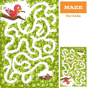 Funny cartoon game for kids. With solution. Vector illustration with separate layers.