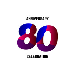 Fototapeta premium 80 Year Anniversary Celebration Logo Vector Template Design Illustration