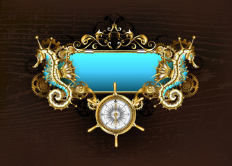 Antique banner with seahorse © Nelli Valova