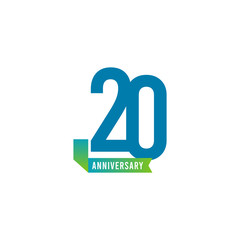 20 Year Anniversary Logo Vector Template Design Illustration