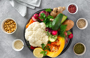ingredients cooking vegetarian indian food aloo gobi