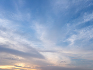 blue sky with clouds, evening sky