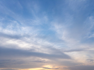 Naklejka na ściany i meble blue sky with clouds, evening sky