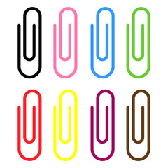 Paper clip, black color isolated on white background. School element vector