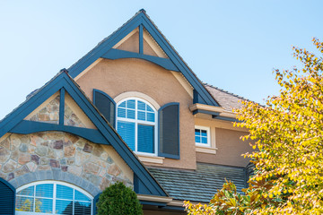 The top of the house or apartment building with nice window