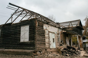 Fototapeta premium Demolition of a house