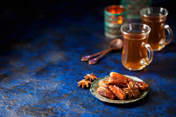 Dried dates and tea