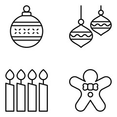 Christmas Vector Line Icon Set