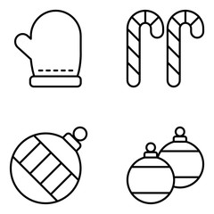 Christmas Vector Line Icon Set