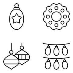 Christmas Vector Line Icon Set