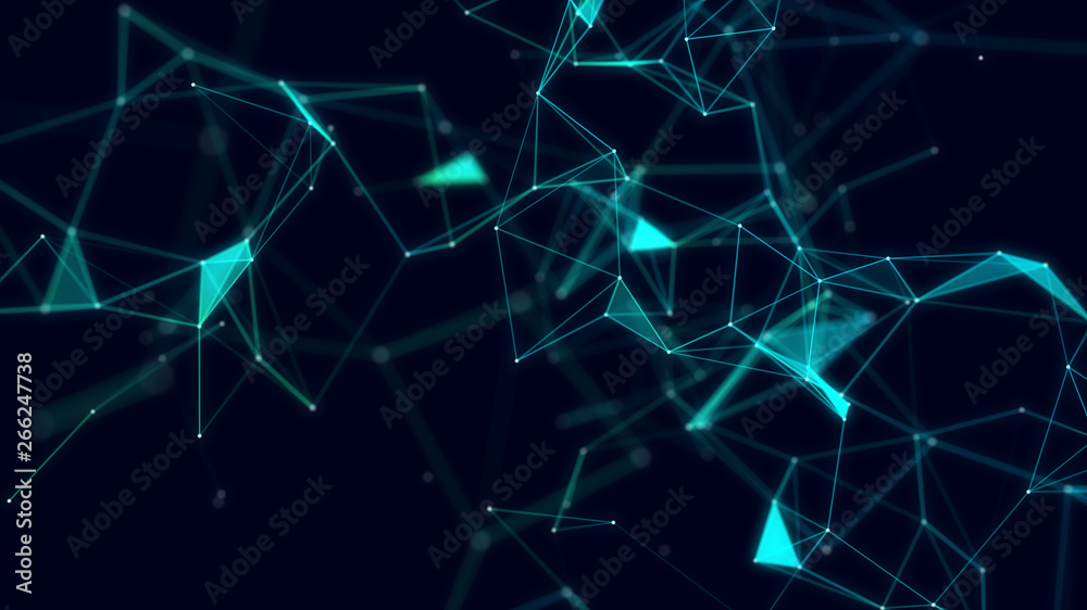 Poster 3d abstract digital technology background. futuristic sci-fi user interface concept with gradient do