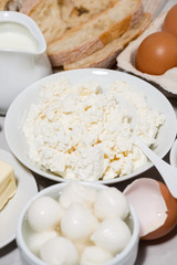 fresh organic dairy products, vertical