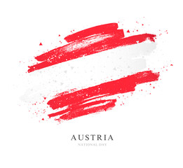 Flag of Austria. Vector illustration on white background. - obrazy, fototapety, plakaty