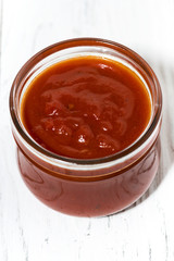 fresh tomato sauce on white background, vertical