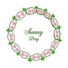 Vector illustration various of drawing flower frame for design card sunny day