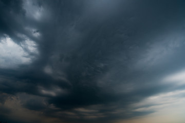 dark storm clouds with background,Dark clouds before a thunder-storm.