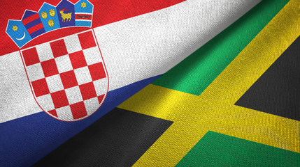 Croatia and Jamaica two flags textile cloth, fabric texture