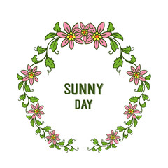 Vector illustration blossom flower frame with design sunny day