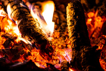 Inside a fire pit