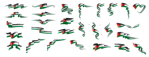 Fototapeta na wymiar Jordan flag, vector illustration on a white background