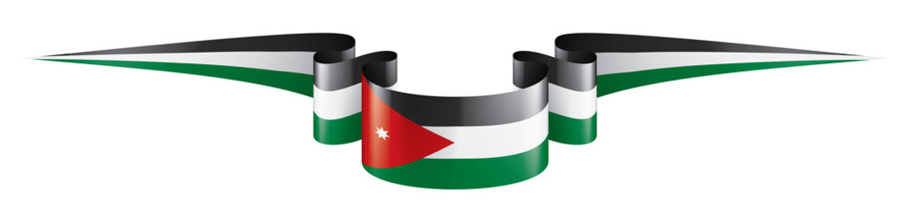 Jordan flag, vector illustration on a white background