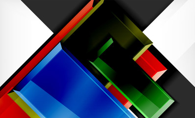 Bright colorful square shape blocks geometrical background